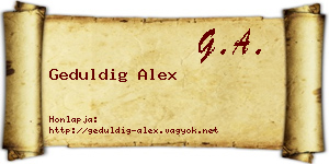 Geduldig Alex névjegykártya